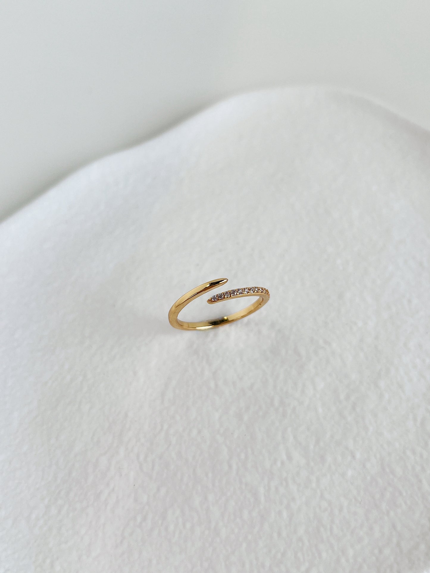 Tarnish resistant thick gold bypass ring designed for everyday luxury wear