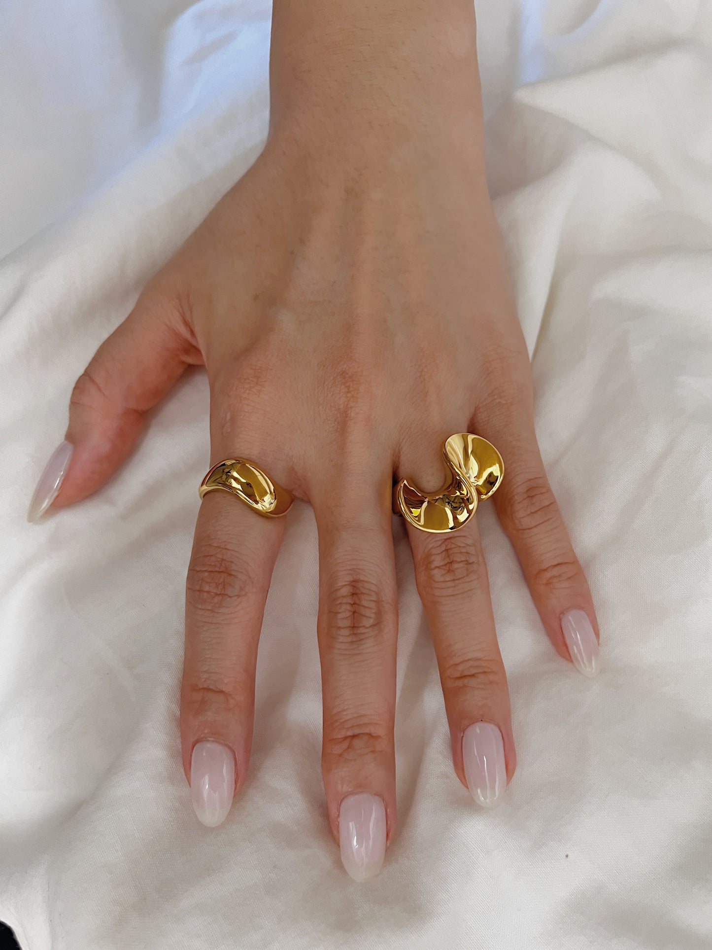 Heavyweight luxury gold ring crafted on solid surgical steel core