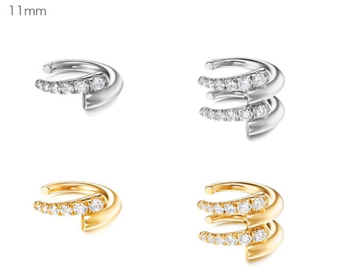 Minimalist Pave Ear Cuff, Dainty Cuff Earrings, Gold CZ Diamond Ear Cuff, Geometric Diamond Ear Cuff, Conch Ear Cuff, Statement Ear Cuff