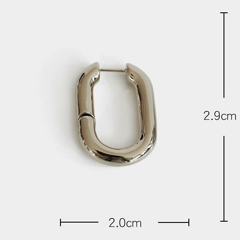 18K Gold Rectangle Hoops, Geometric Hoops, Chunky Hoop Earrings, Statement Rectangular Earrings, Minimalist Earrings, Thick Hoop Earrings