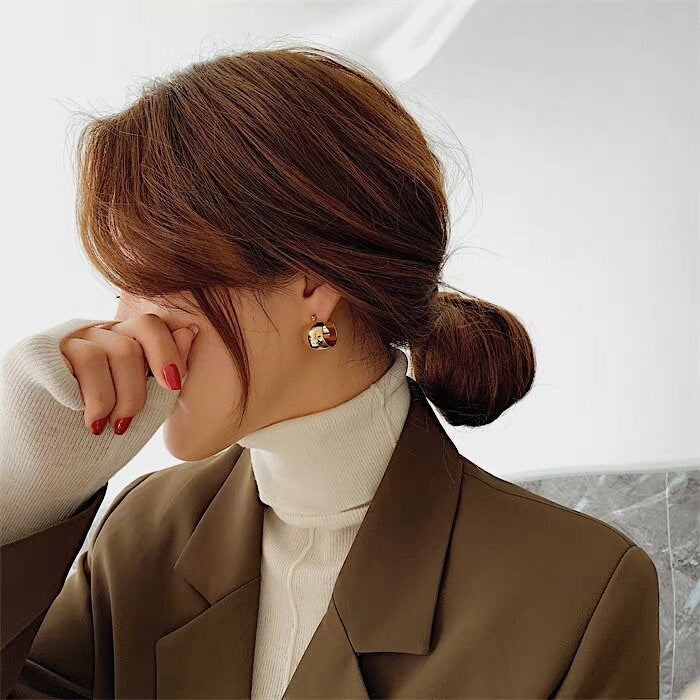 18K Gold Chunky Hoop Earrings, Wide Thick Hoops, Gold Solid Hoop Earrings, Minimalist Hoop Earrings, Vintage Hoops, Statement Hoop Earrings