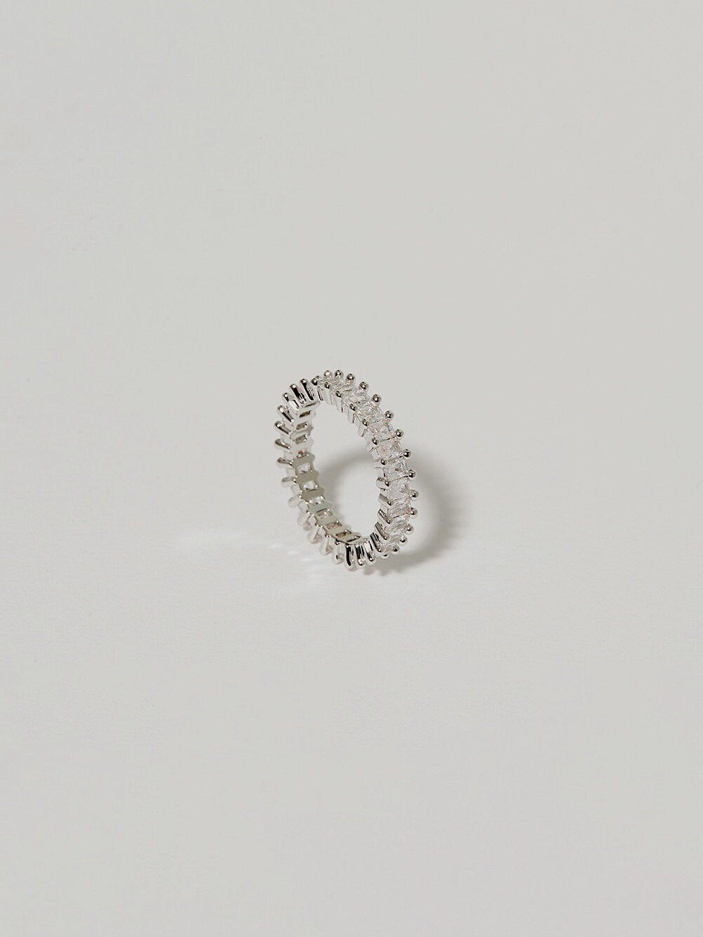 Slim Eternity Ring, Radiant Cut CZ Ring, Wedding Band, Sparkle Ring, Statement Stacking Ring, Full Eternity Ring, Eternity Band
