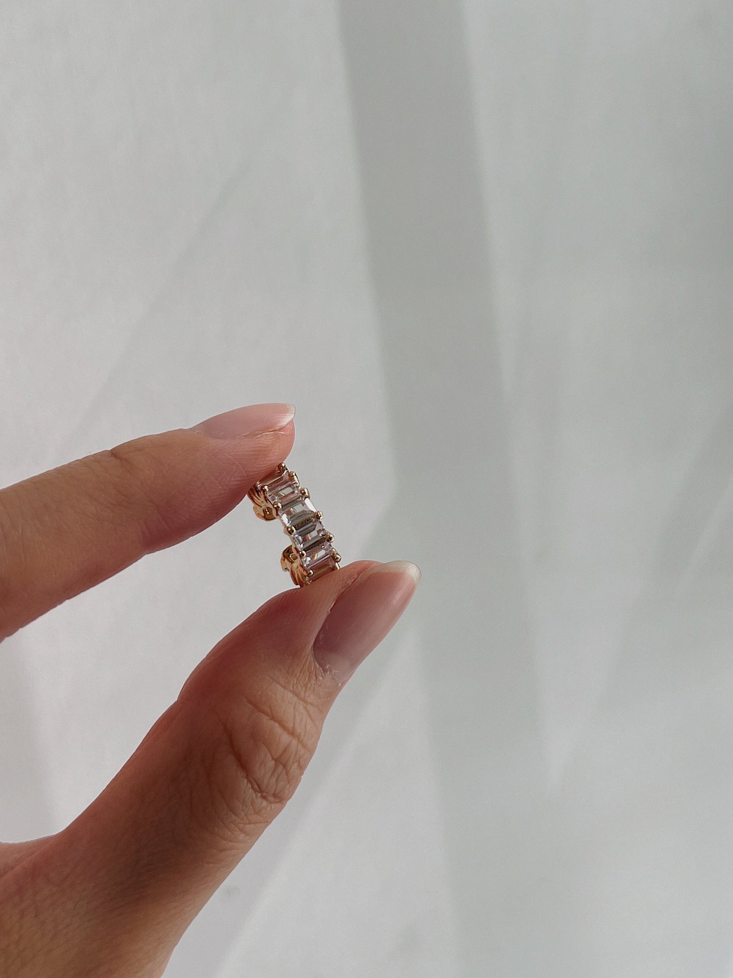 Chic gold ear cuff with sparkling diamonds, fashionable jewelry for women