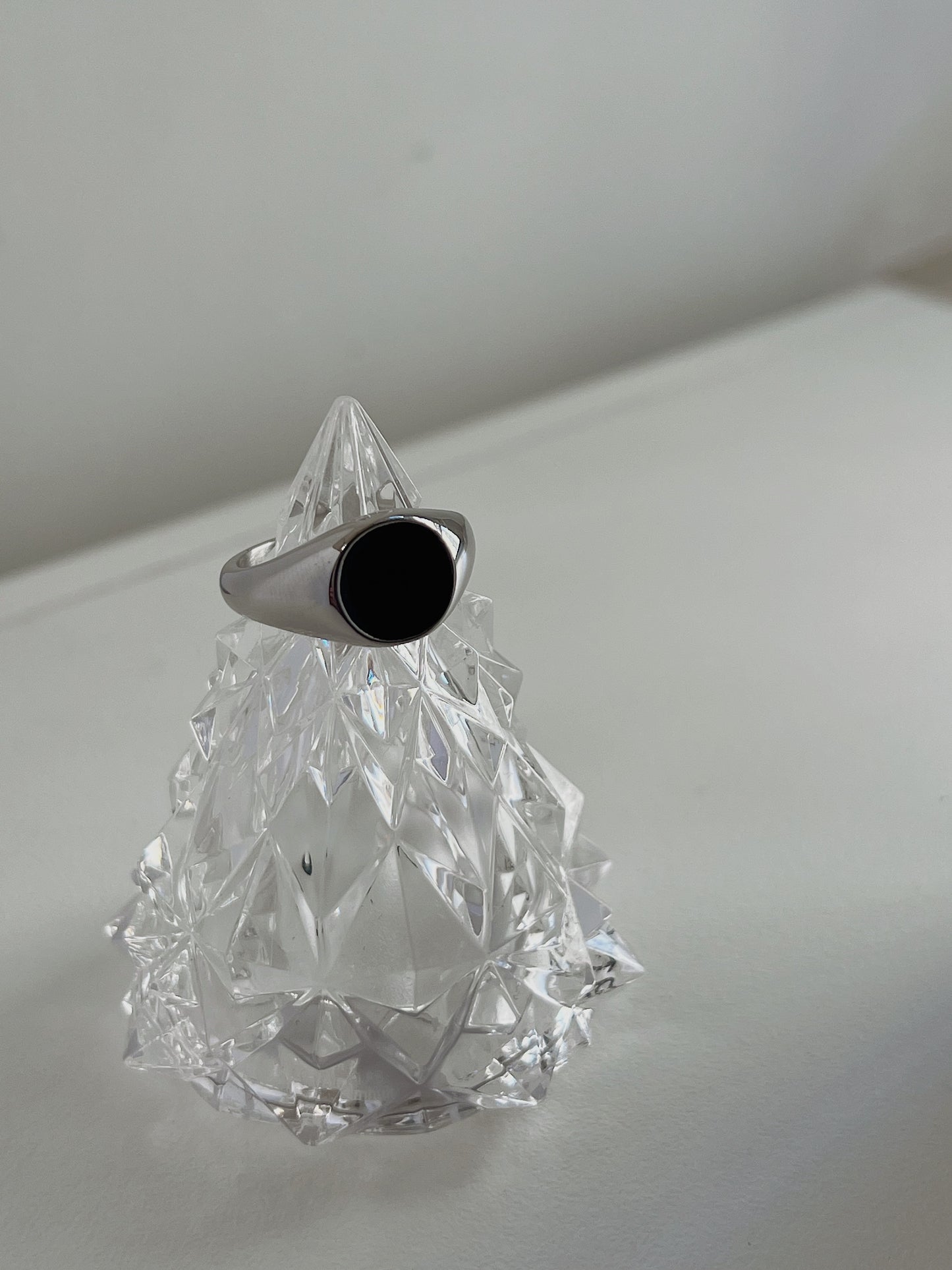 Lucia Round Black Signet Ring