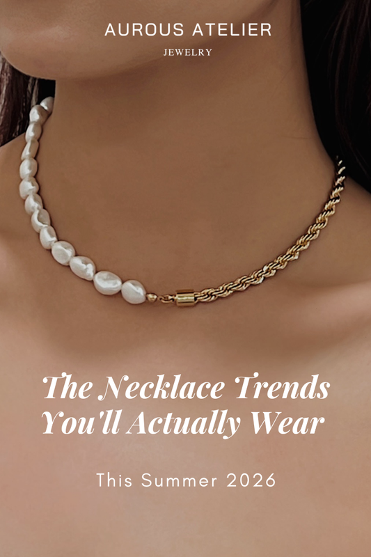 Blair half pearl half rope chain necklace gold summer 2026 trend Aurous Atelier