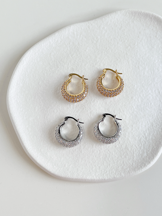 Stella Pave Diamond Hoop Earrings