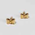 Sora Bow Gold Stud Earrings