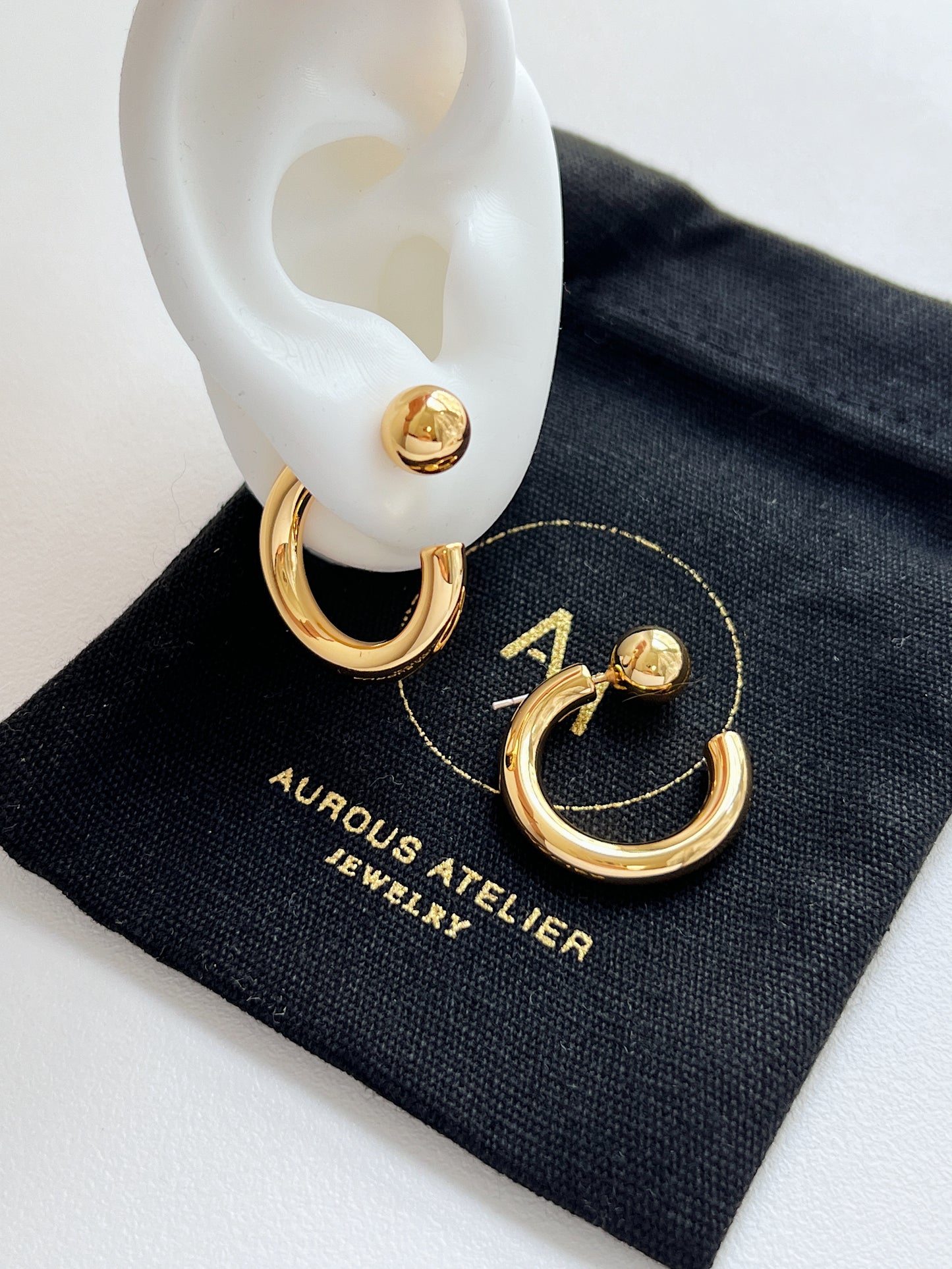 Jean Ball Front Hoop Earrings