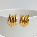 Gemma Modern Ribbed Stud Earrings