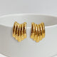 Gemma Modern Ribbed Stud Earrings