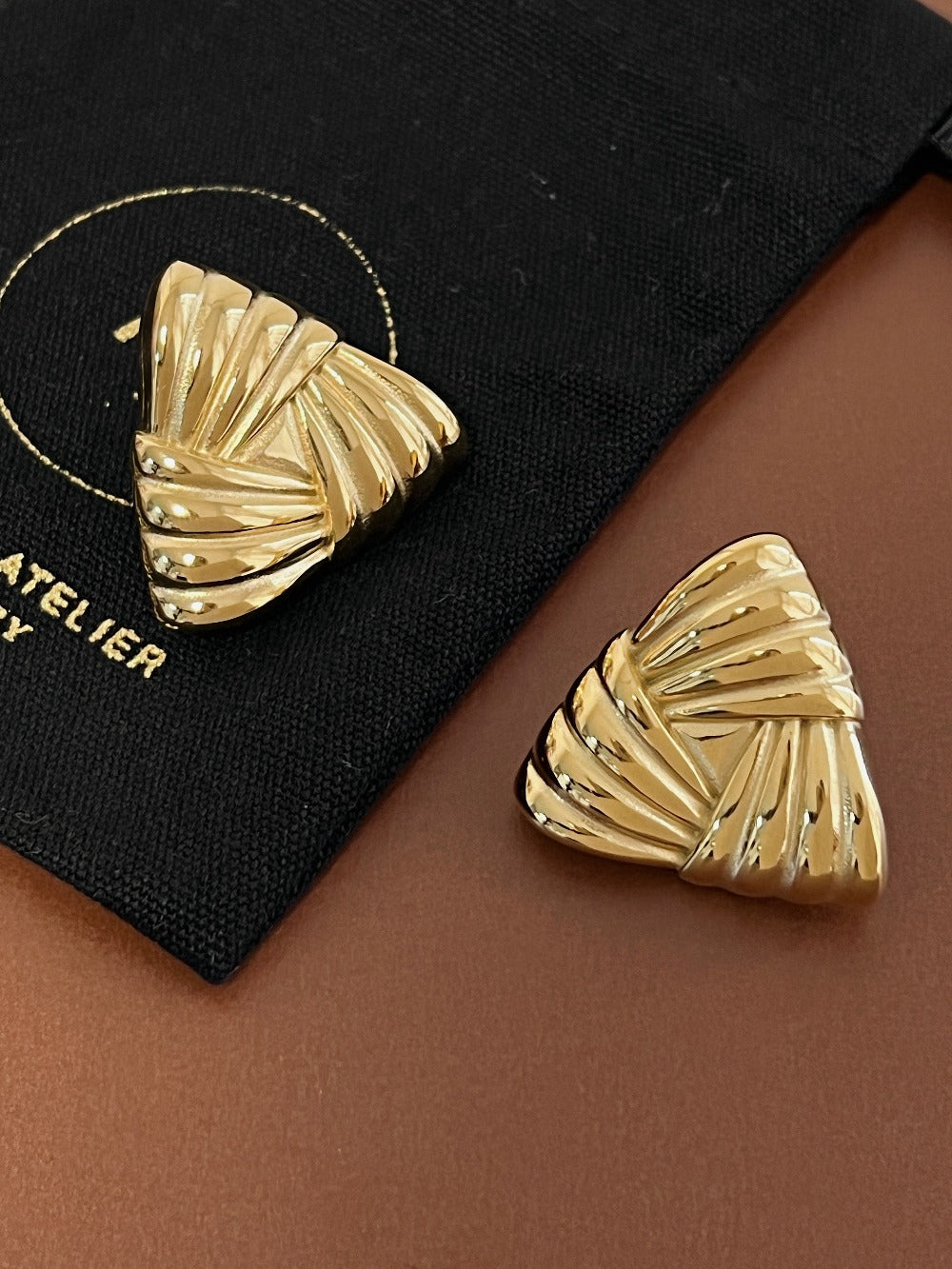 Sara Triangle Braided Stud Earrings