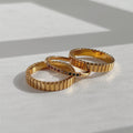 Sienna Colorful Gemstone Ribbed Band Ring