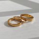 Sienna Colorful Gemstone Ribbed Band Ring