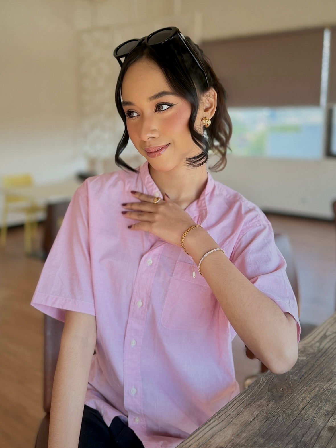 Editorial styling for Edith Vintage Crossover Stud Earrings