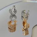 Carrie Wide Pavé Huggie Hoop Earrings