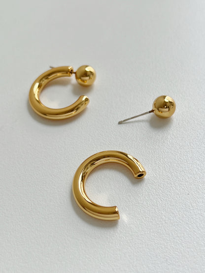 Jean Ball Front Hoop Earrings