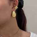 Aylen Gold Chunky Tear Drop Dome Stud Earrings