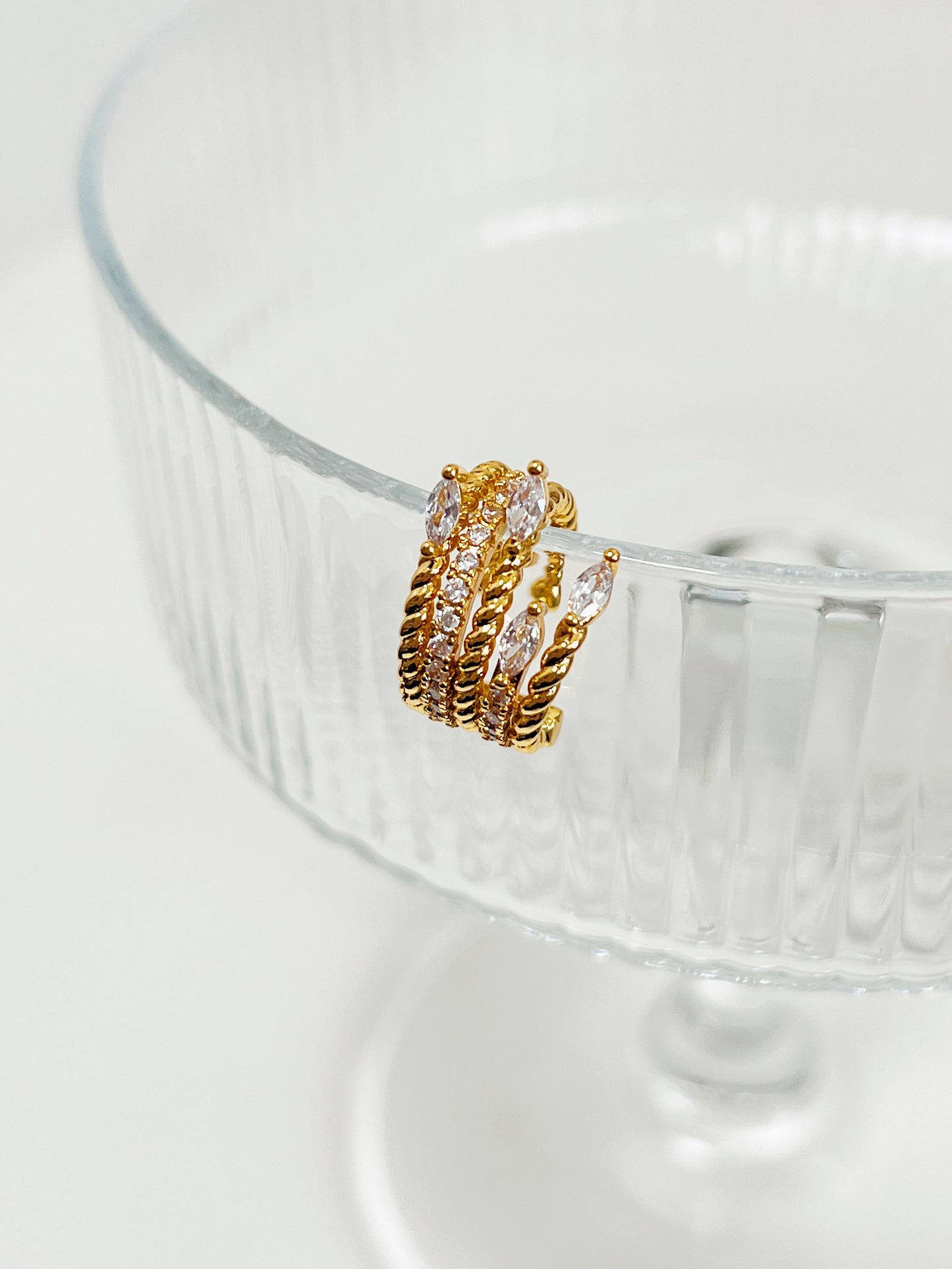 Top-down view of Anita waterproof gold cuff.