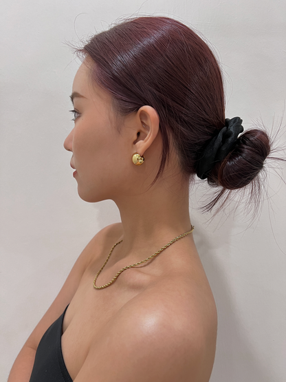 Minimalist Ball Hoop Earrings, Gold Dome Earrings, Thick Huggie Hoops, Chunky Huggie Mini Hoop Earrings, Bold Earrings, Statement Earrings