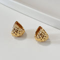 Cayla Textured Gold Teardrop Earrings