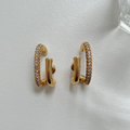 Anastasia Asymmetrical Pave Twin Hook Stud Earrings