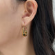 Opal Hammered Hoop Earrings