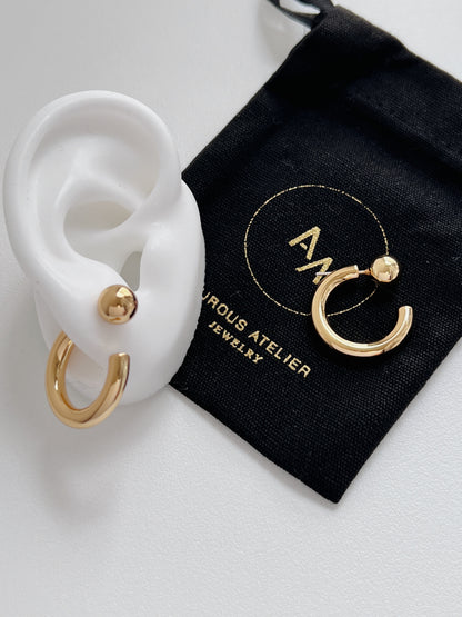 Jean Ball Front Hoop Earrings