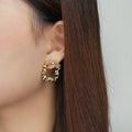 Natalia Sculptured Gold Earrings