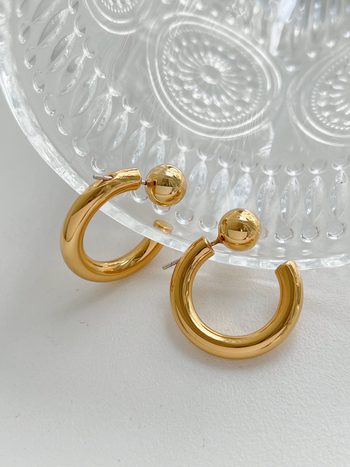 Jean Ball Front Hoop Earrings