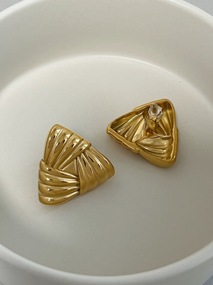 Sara Triangle Braided Stud Earrings