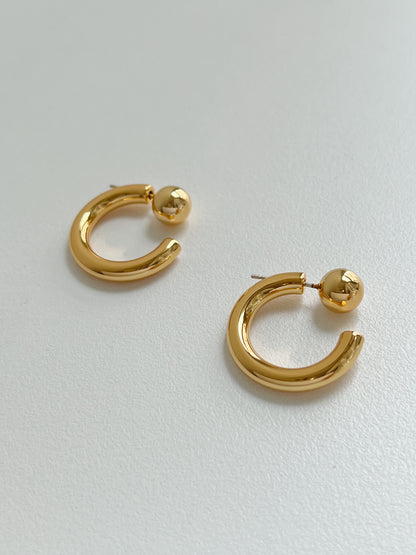 Jean Ball Front Hoop Earrings