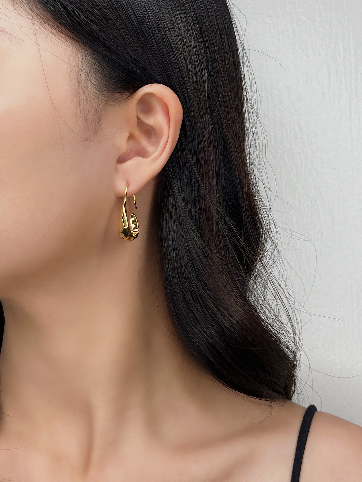 Opal Hammered Hoop Earrings