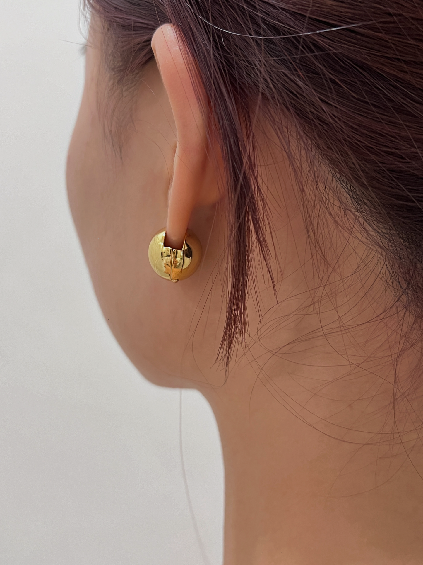 Minimalist Ball Hoop Earrings, Gold Dome Earrings, Thick Huggie Hoops, Chunky Huggie Mini Hoop Earrings, Bold Earrings, Statement Earrings