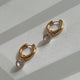 Hailey Bezel Drop Hoop Earrings