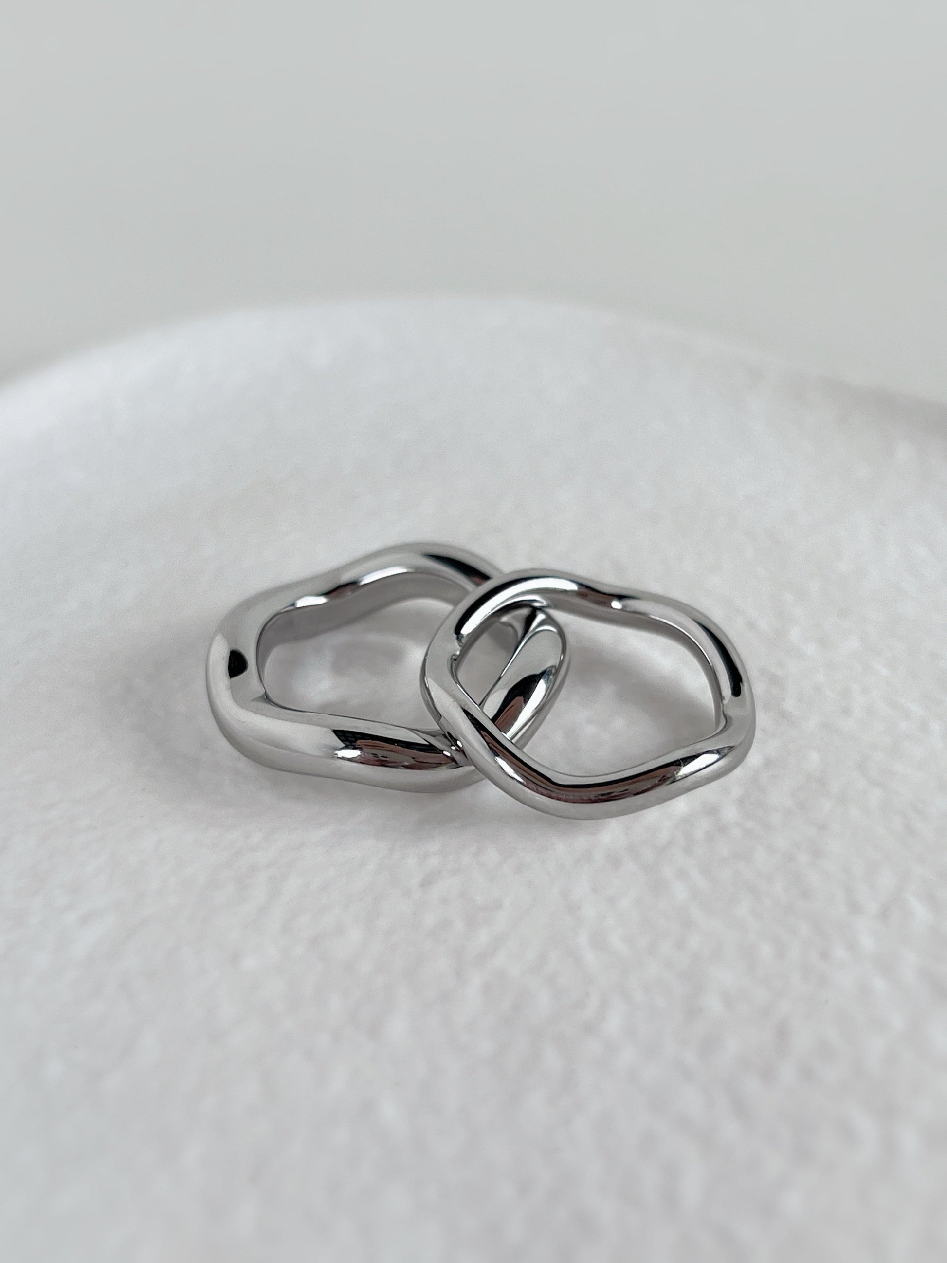 Bold sleek minimal wave ring in sterling silver