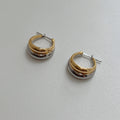 Kim Minimalist Mixed Metal Hoops