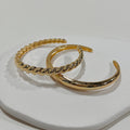 Paris Croissant Cuff Bangle & London Plain Cuff Bangle