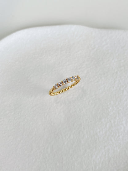 Nura Beaded Diamond Half Eternity Ring