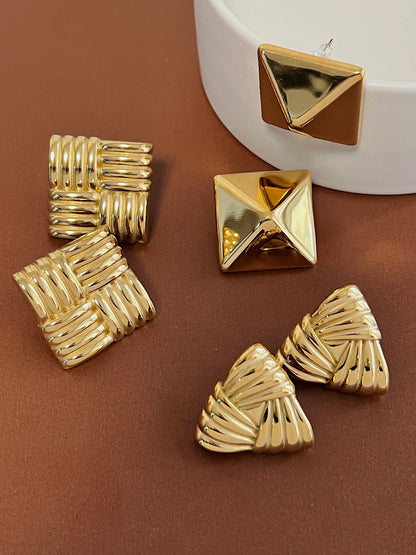 Sara Triangle Braided Stud Earrings