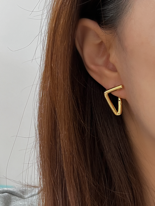 Khloe Minimalist Triangle Hoop Earrings