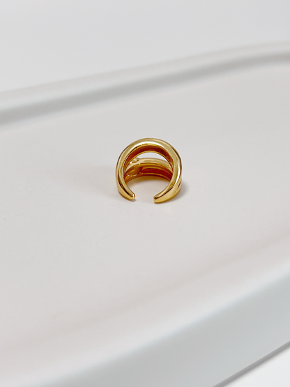 Back view of the Dior cuff illustrating the secure-fit channel for cartilage wear