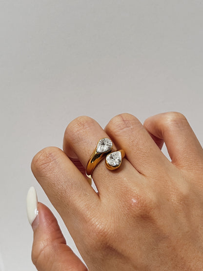 Chunky gold rings for women highlighting the high-clarity zirconia shine