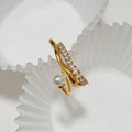 Cassidy Pavé Diamond Pearl Ear Cuff