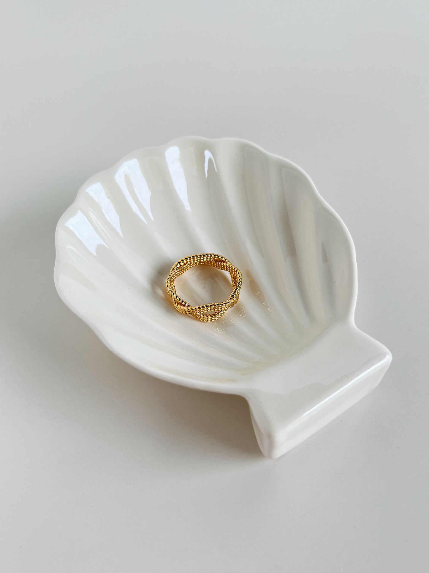 Matte gold braided ring for women US UK shipping available