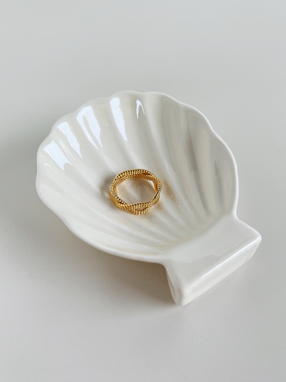 Matte gold braided ring for women US UK shipping available