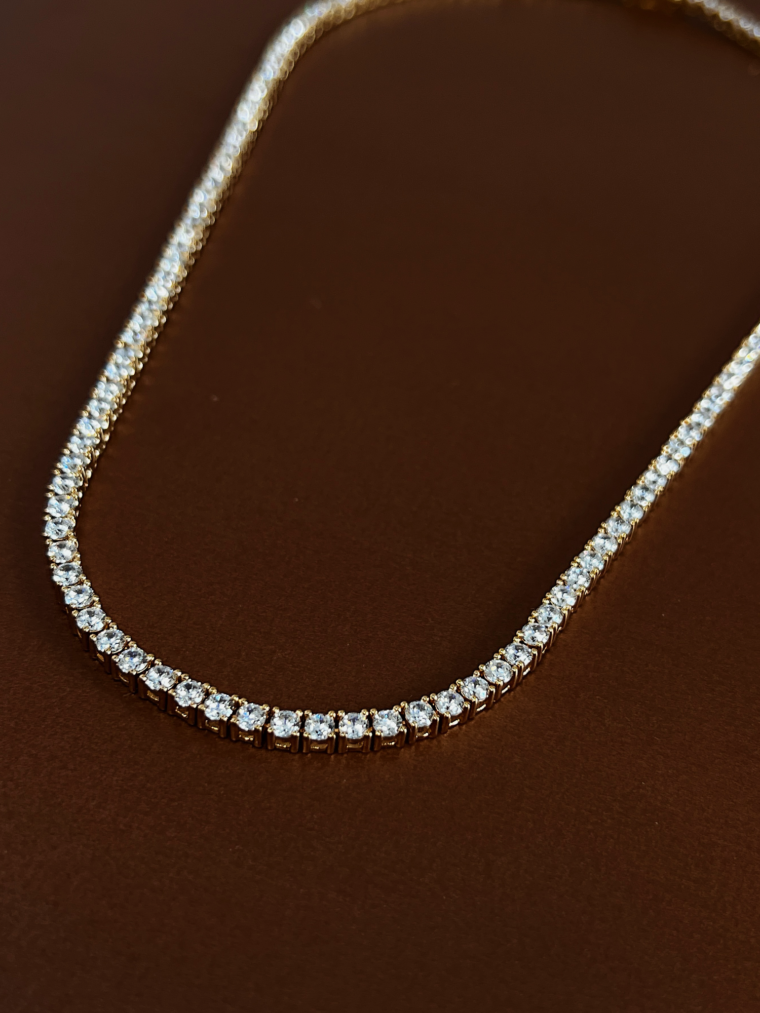 Monica Classic Tennis Necklace | 5A Cubic Zirconia – Aurous Atelier