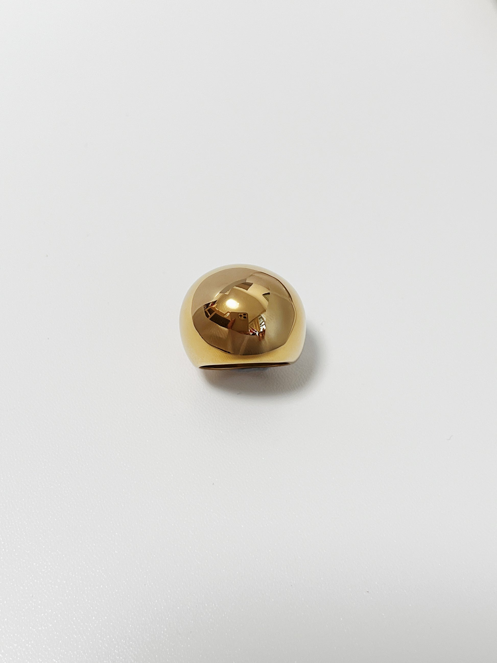 Allison Chunky Dome Ball Ring in 18k Gold PVD bold stainless steel