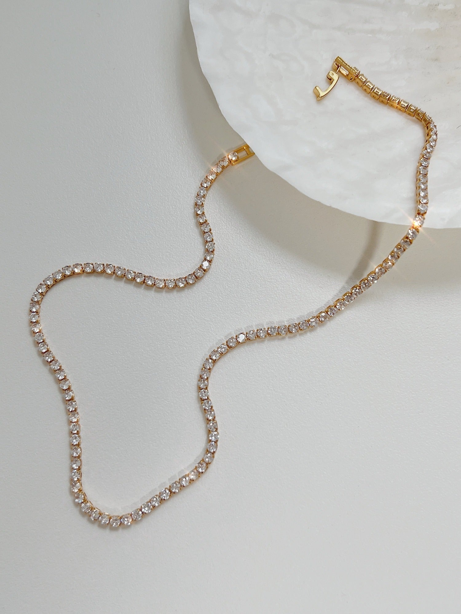 Amelia Fine Tennis Necklace | 2.5mm 18k Gold PVD Choker – Aurous