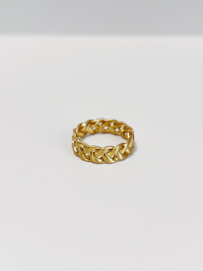 The 6mm statement braided band showing its low-glare brushed texture.