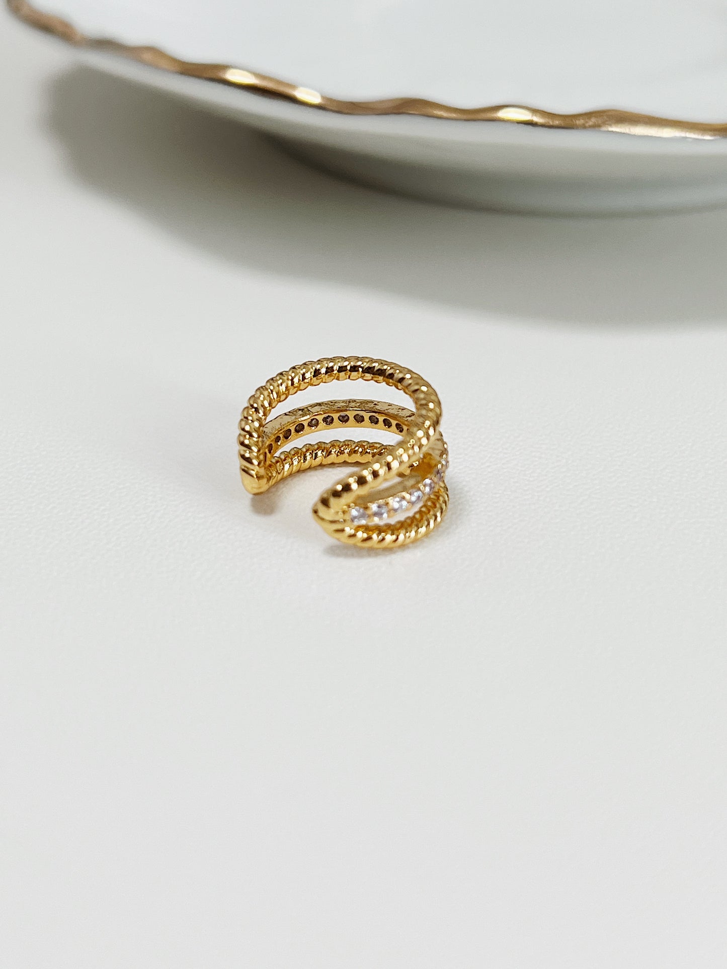 Back profile of Jennie architectural ear cuff design.